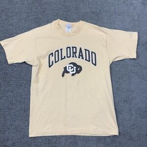 Vintage Colorado Buffaloes T Shirt Yellow Size‎ Large Single Stitch Made In USA